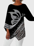 Rosanna | Butterfly-Print Long-Sleeve Top