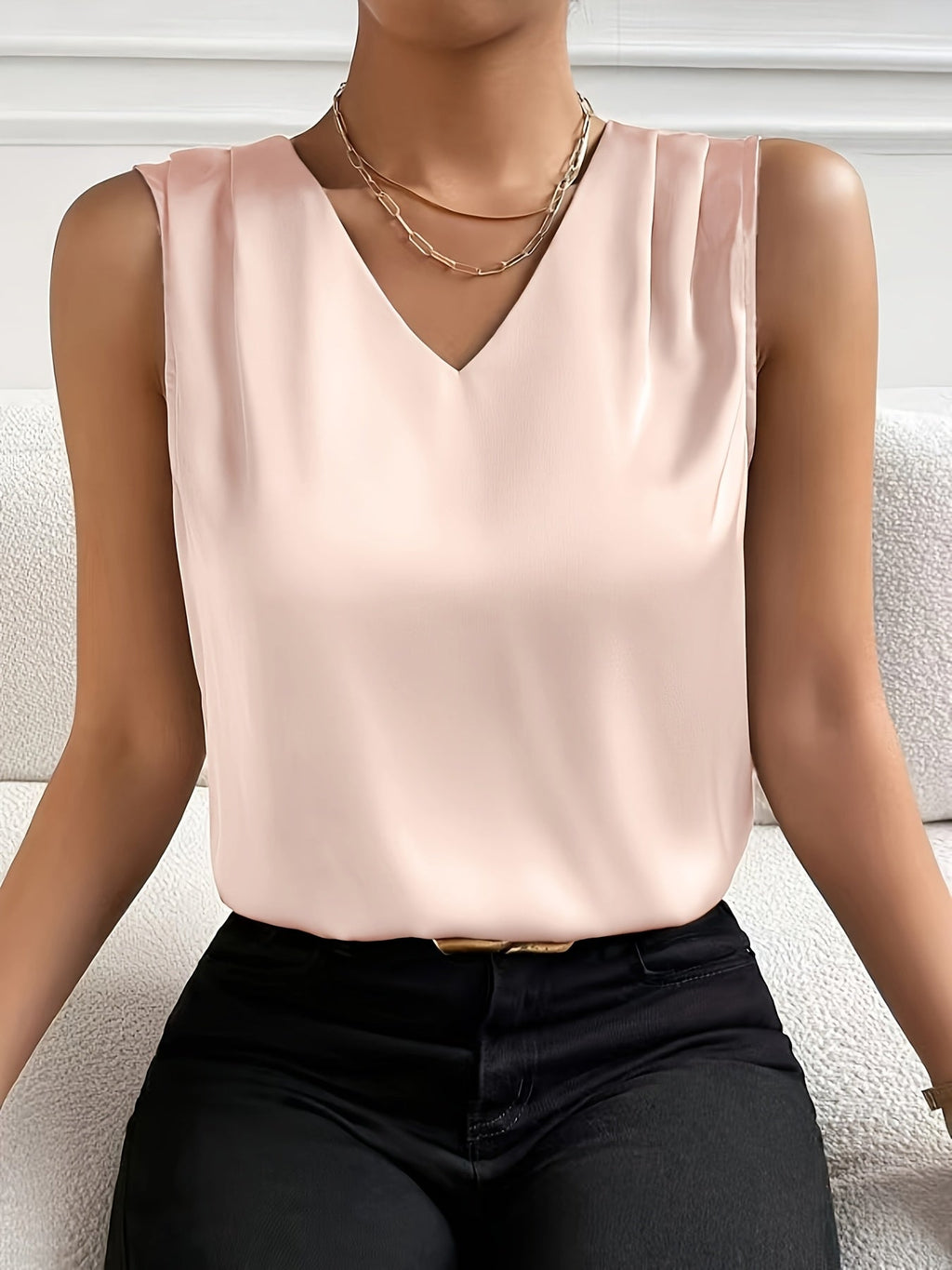 Adele | Ärmelloses V-Neck-Top