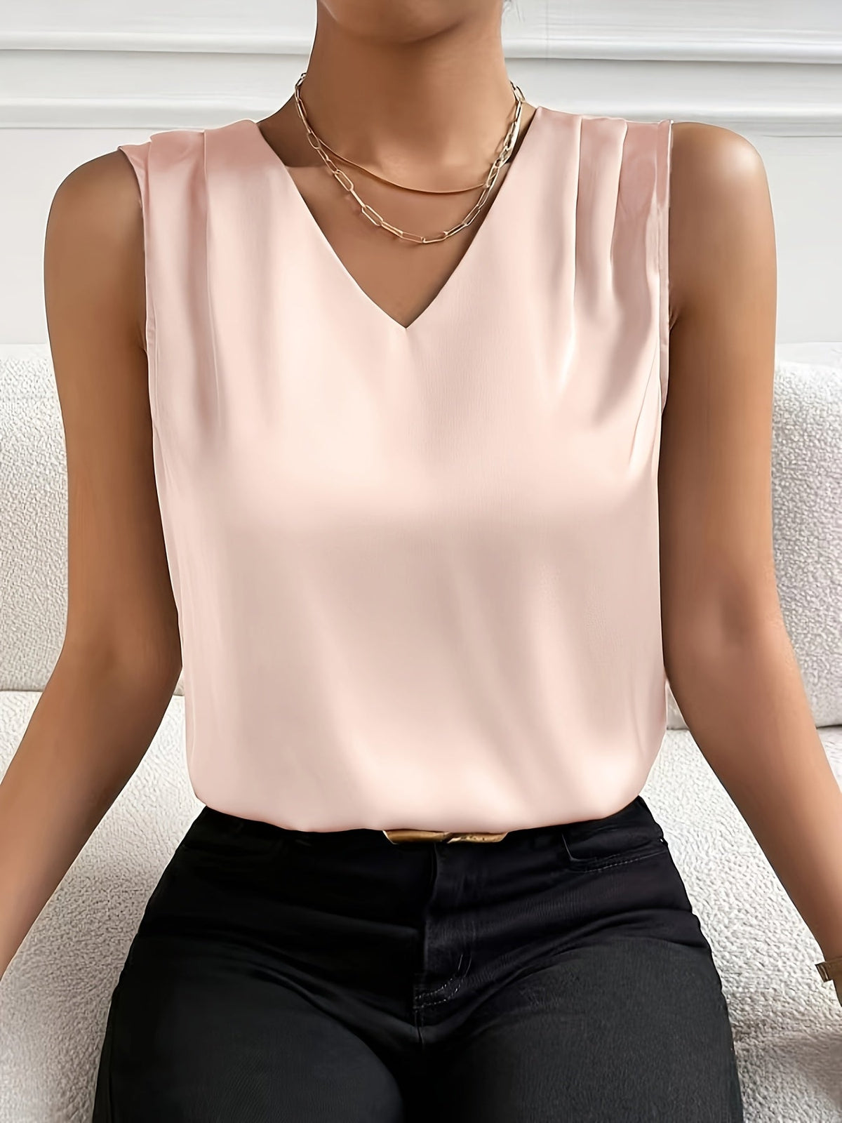 Adele | Ärmelloses V-Neck-Top