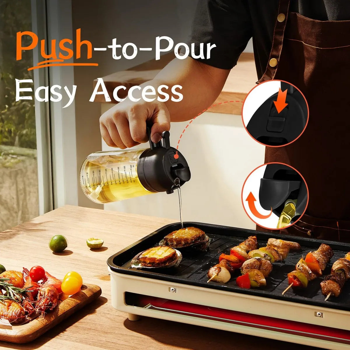 Dual Purpose Glass Oil Sprayer Dispenser