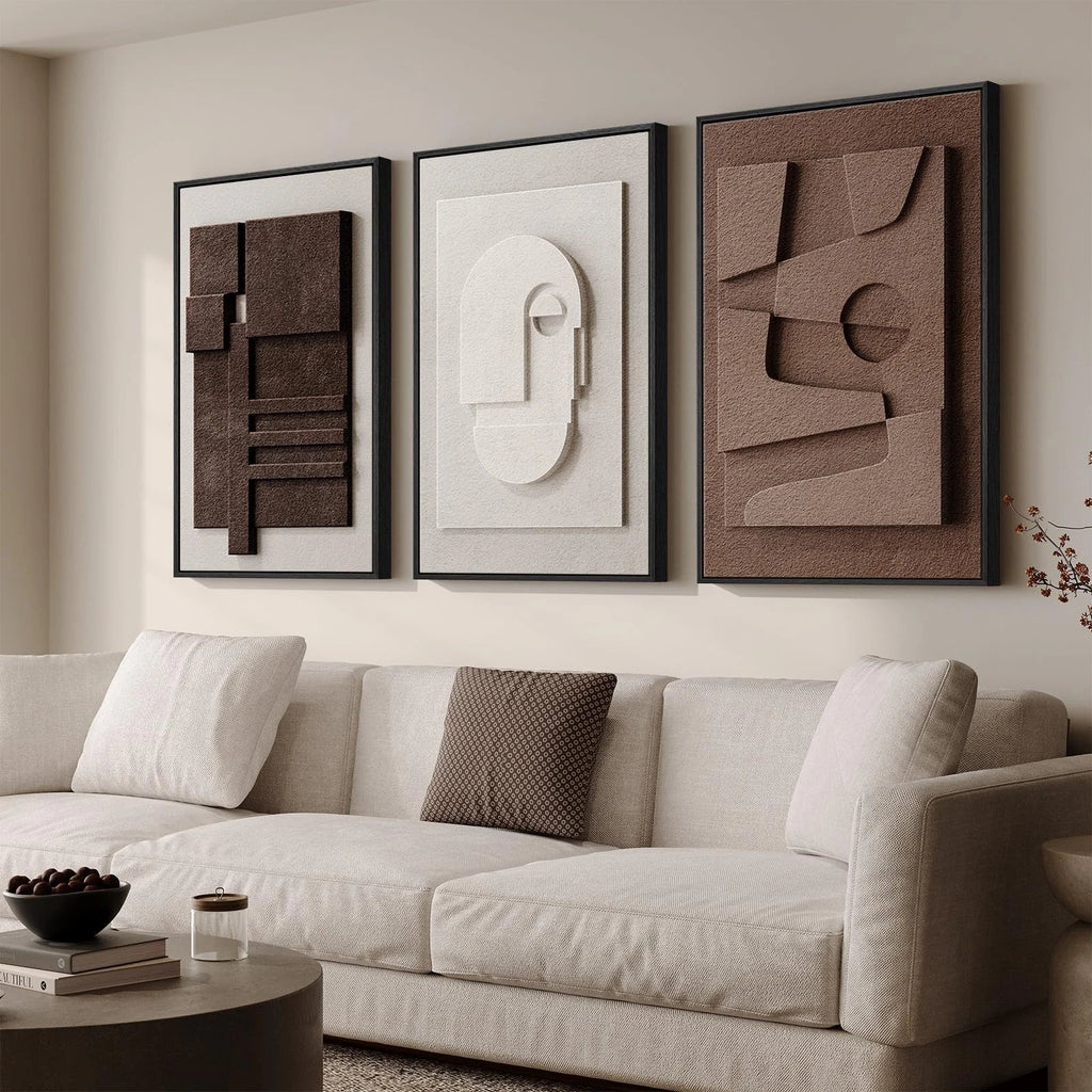 3Pcs Abstract Face Canvas Wall Decor（No Frame）