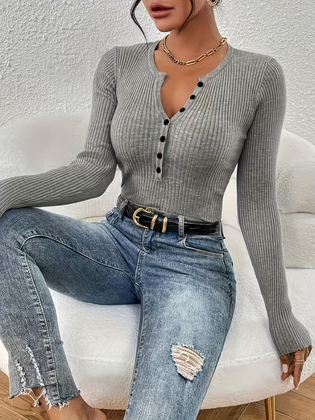 Lorelei | Geripptes Slim-Fit-Top