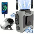 Portable Fan, 10000mAh Five-Speed Waist and Neck Model Dual Clips, LED Flashlight and Power Output