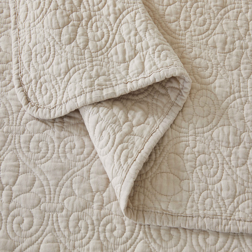 Patina Vie 3 Piece 100% Cotton Stitched Embroidered Quilt Set