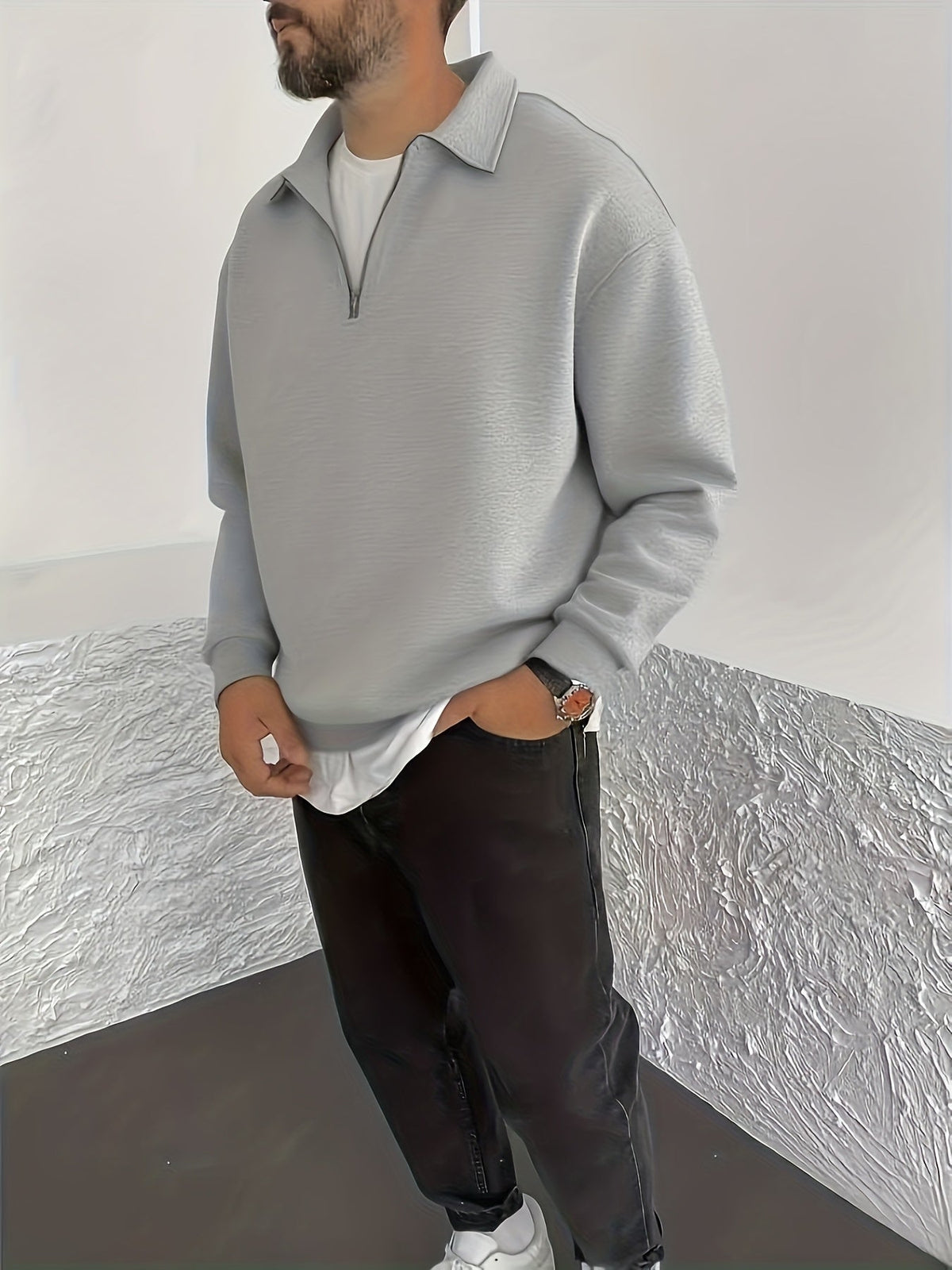 Gideon | Sweatshirt mit Reißverschluss und Kragen