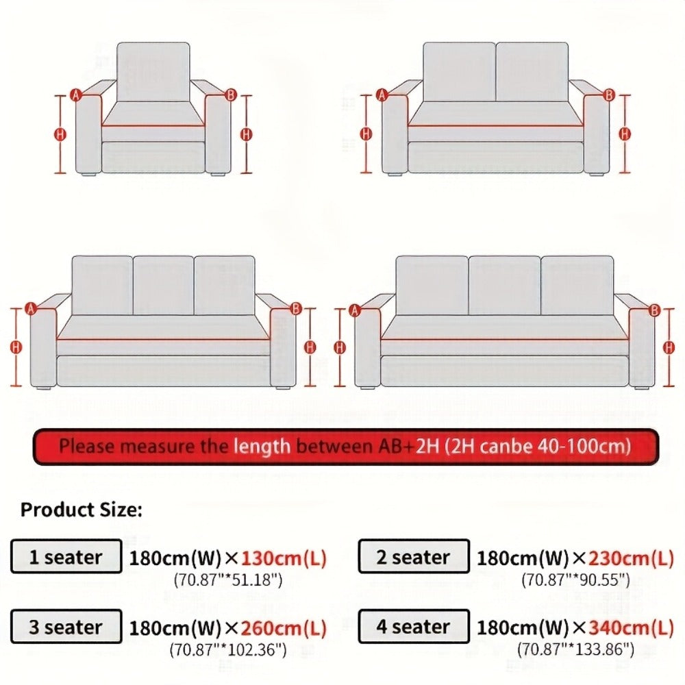 Sofa Cover 300 GSM Chenille Jacquard Throw with Backing for 1 to 4 Seats in Two Patterns with Model-Specific Size and Color Options