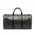 Goyard Croisère 50 Travel Bag – Black Goyardine Canvas Black Leather Silver Hardware