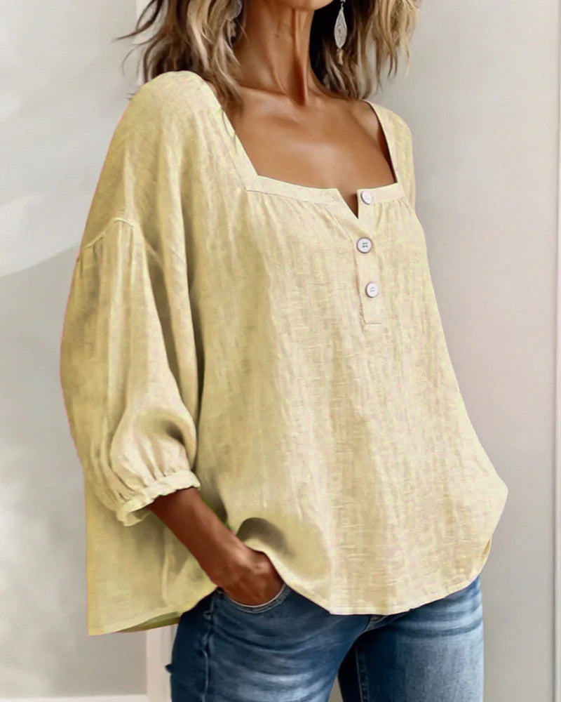 Orlinda | Stilvolle, lässige Bluse mit Puffärmeln