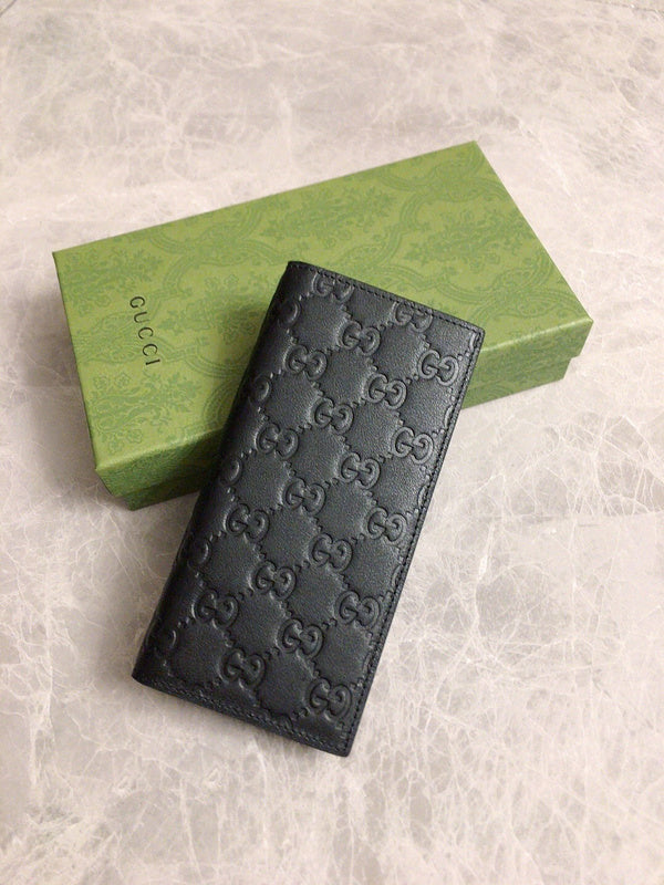 Gucci Signature Long Continental Wallet – GG Embossed Black Leather
