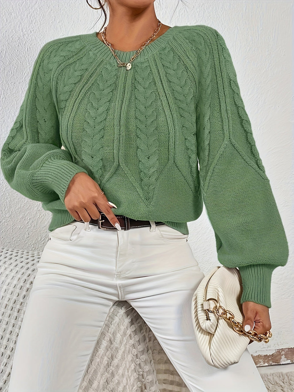 Ophelia | Entspannter Zopfmuster-Pullover