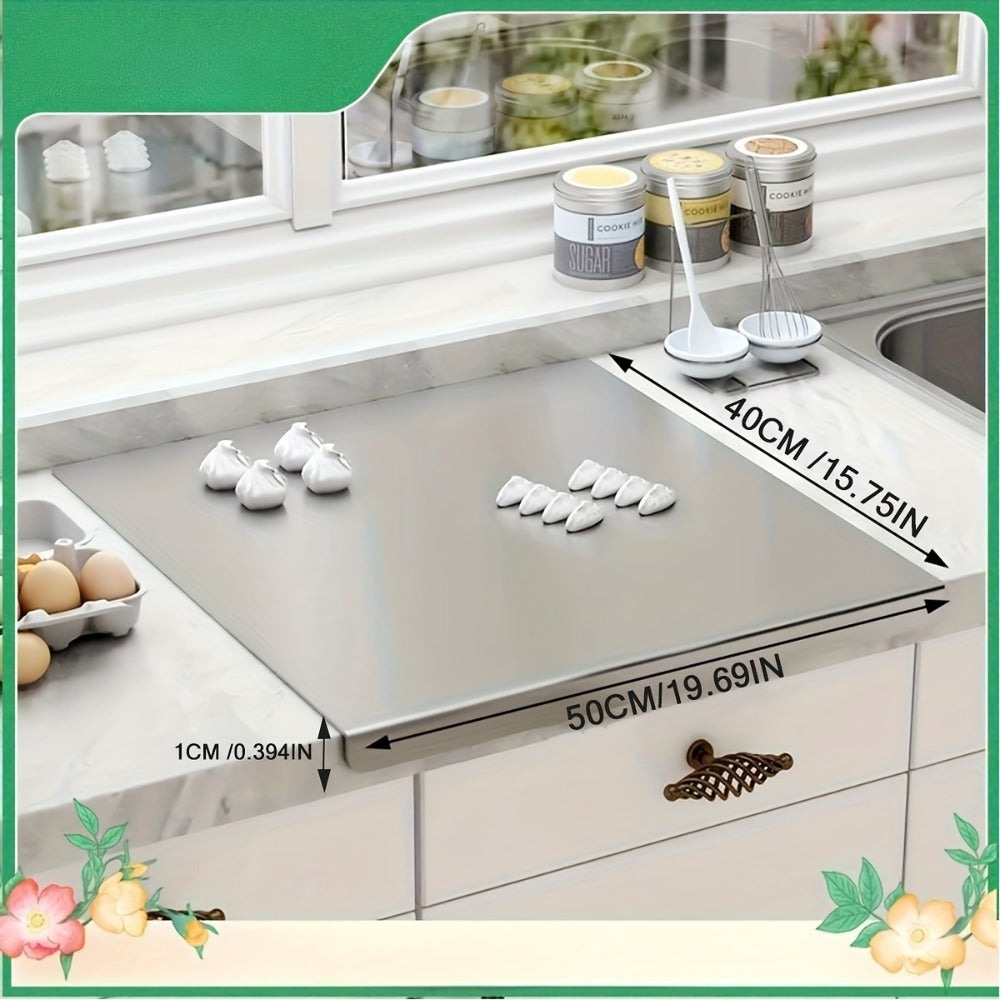 Stainless Steel Cutting Board, 304 Grade Butcher Block Rolling Board, Large Kitchen Chopping Board for Meat, Vegetables & Bread