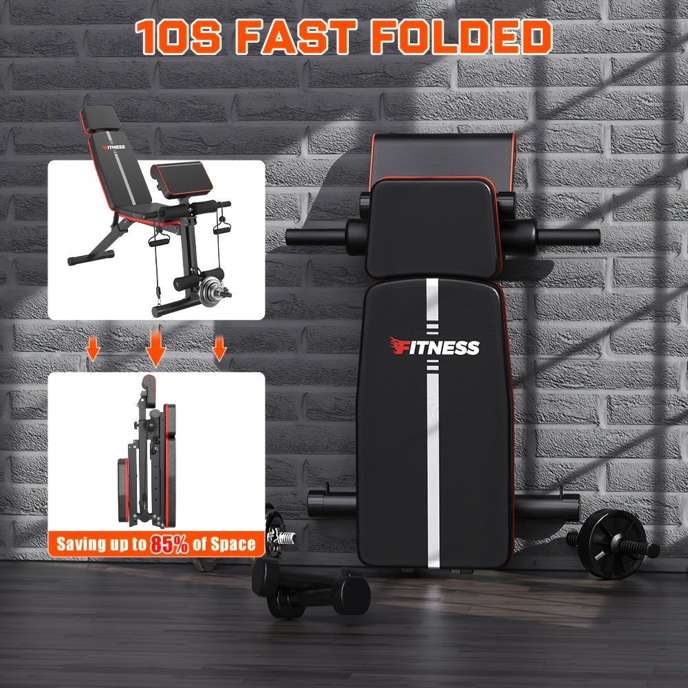 Adjustable Weight Bench in a Foldable 14-in-1 770lb Capacity Design for Full Body Strength Training at Home