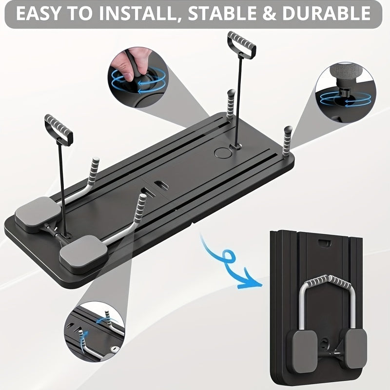 Foldable 8-in-1 Pilates Slide Board with Resistance Bands, Ab Handles and Purple, Pink or Grey Options