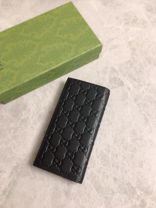 Gucci Signature Long Continental Wallet – GG Embossed Black Leather