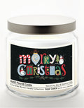 Merry Christmas II 12.8 Oz Candle Glass Jar with Brushed Silver Metal Lid