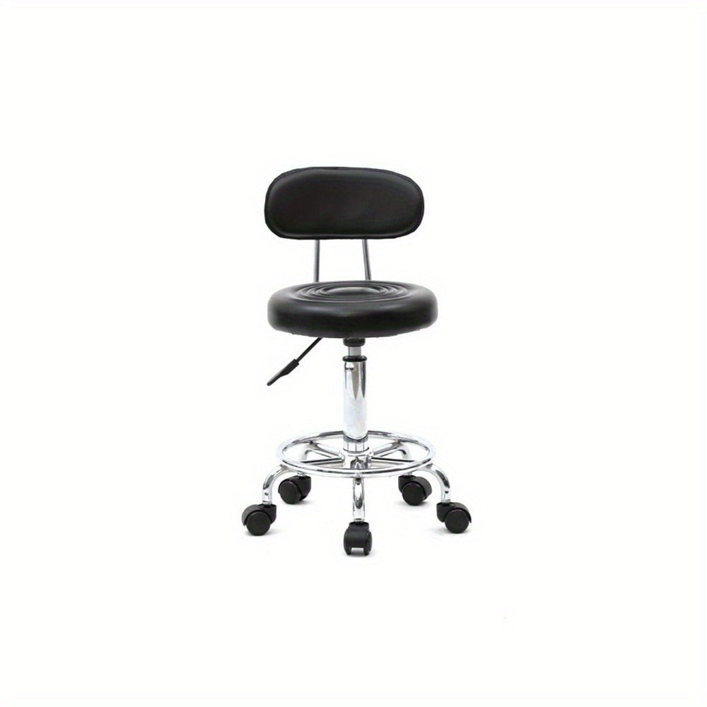 Adjustable Height Bar Stool with Backrest & 360° Swivel - Modern Counter Stool Rotating Chair for Kitchen