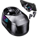 5-in-1 Wireless Bluetooth Speaker with Phone Holder & Earbuds, HD Stereo Sound, Colorful Ambient RGB Light