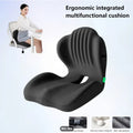 Contoured One-Piece Seat Cushion with Ribbed Back Support, Non-Slip Base and Five Color Options