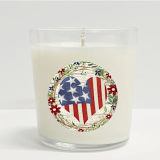 Celebrate 250 Patriotic Heart Wreath 10 Oz Citronella Soy Wax Candle with Wounded Warrior Project