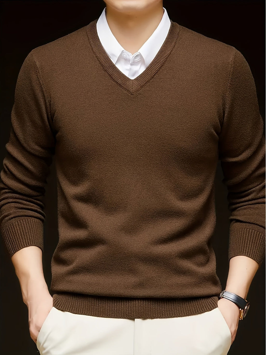 Nigel | Eleganter V-Ausschnitt-Pullover