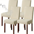 Textured Stretch Dining Chair Covers in Beige, Gray, Chocolate, Black, Khaki or Burgundy, Four- or Six-Piece Sets