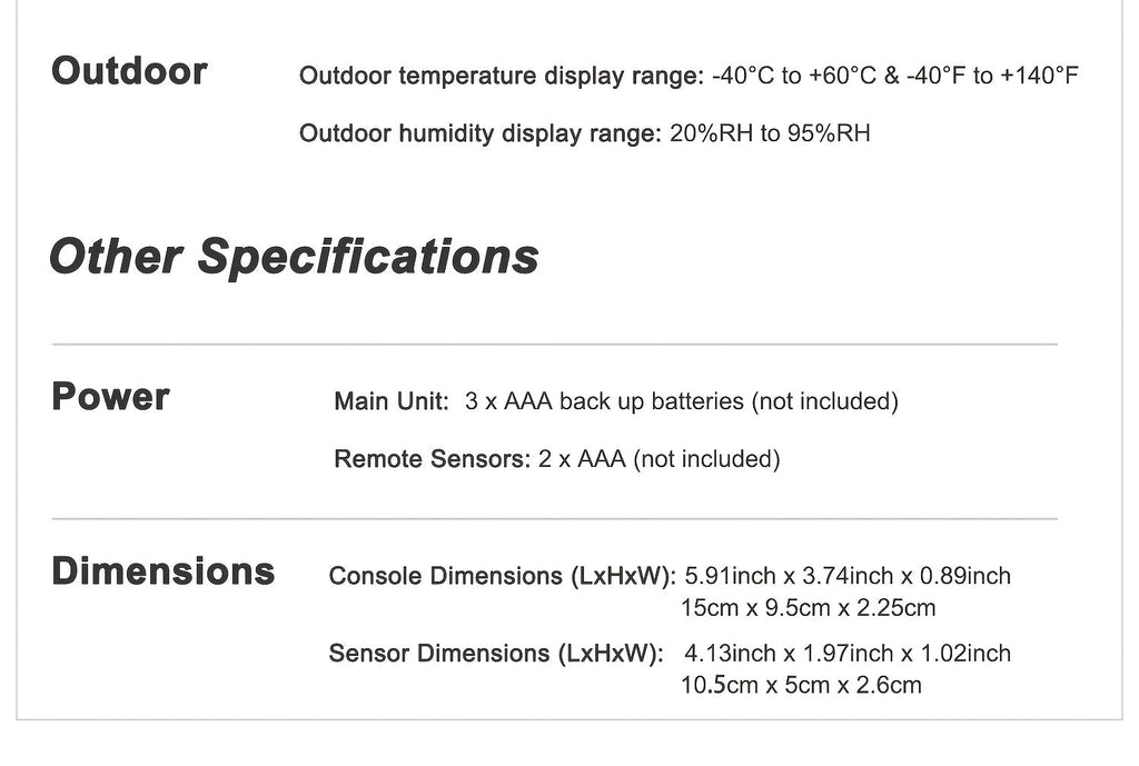 Indoor Outdoor Thermometer | Wireless Hygrometer Home Patio Greenhouse