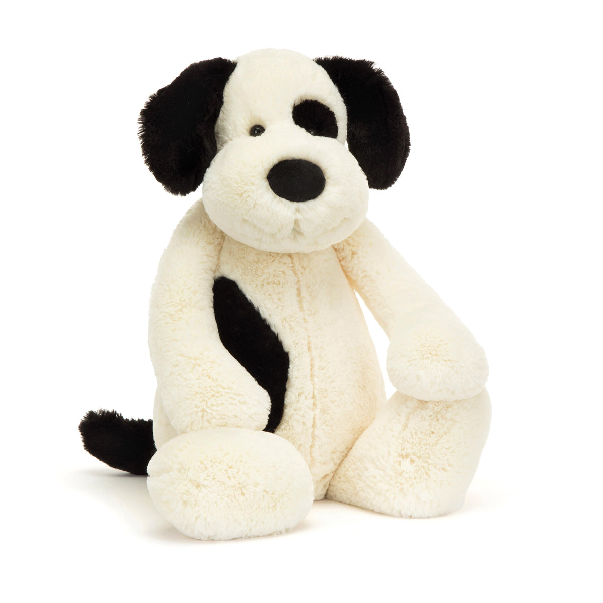 Jellycat Bashful Welpe Schwarz & Creme, Really Big 90 cm