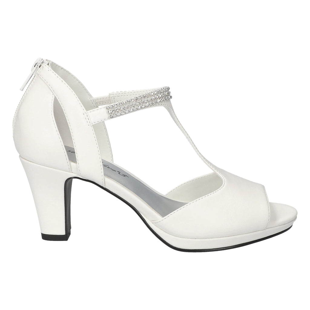 Easy Street Women's Flash White T-Strap Pumps