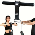 Fitness Equipment Black Wrist Roller Bar with Foam Grips Hanging Strap and Carabiner Attachment