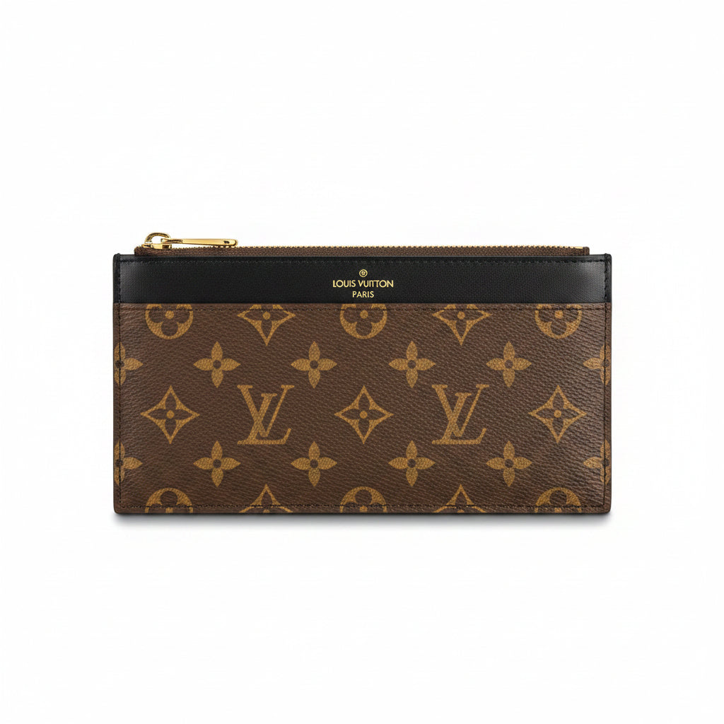 Louis Vuitton Slim Long Card Wallet — Monogram Canvas & Black