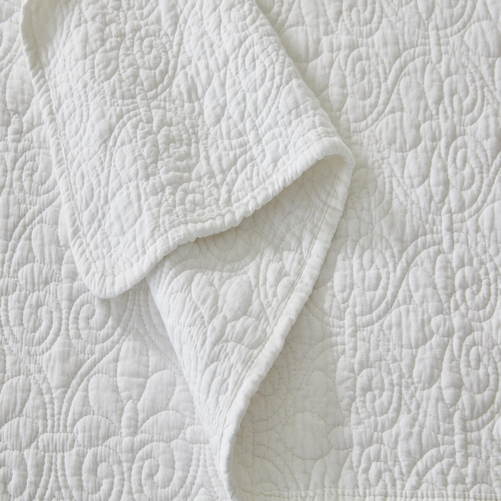 Patina Vie 3 Piece 100% Cotton Stitched Embroidered Quilt Set