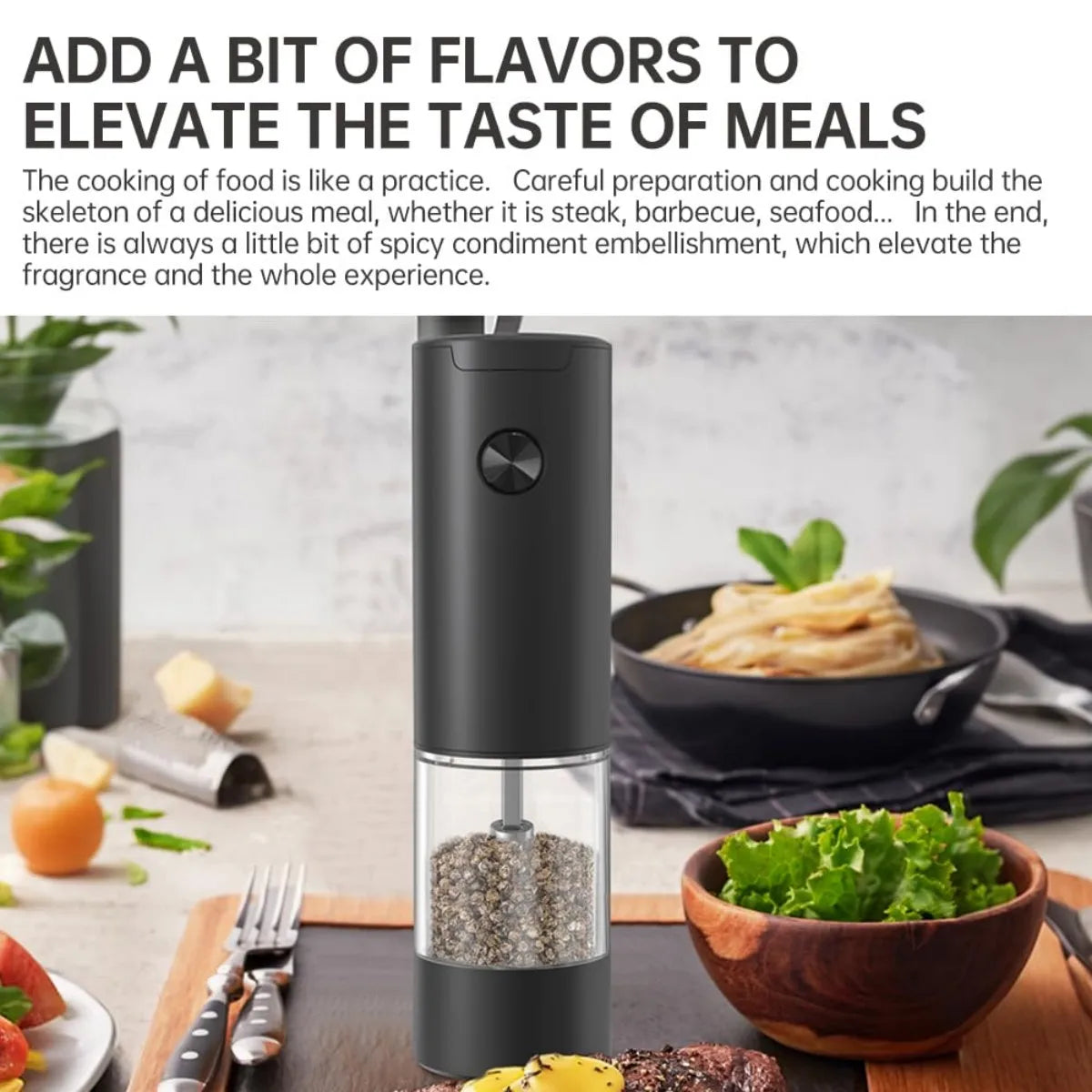 Electric Pepper Salt Grinders Set of 2