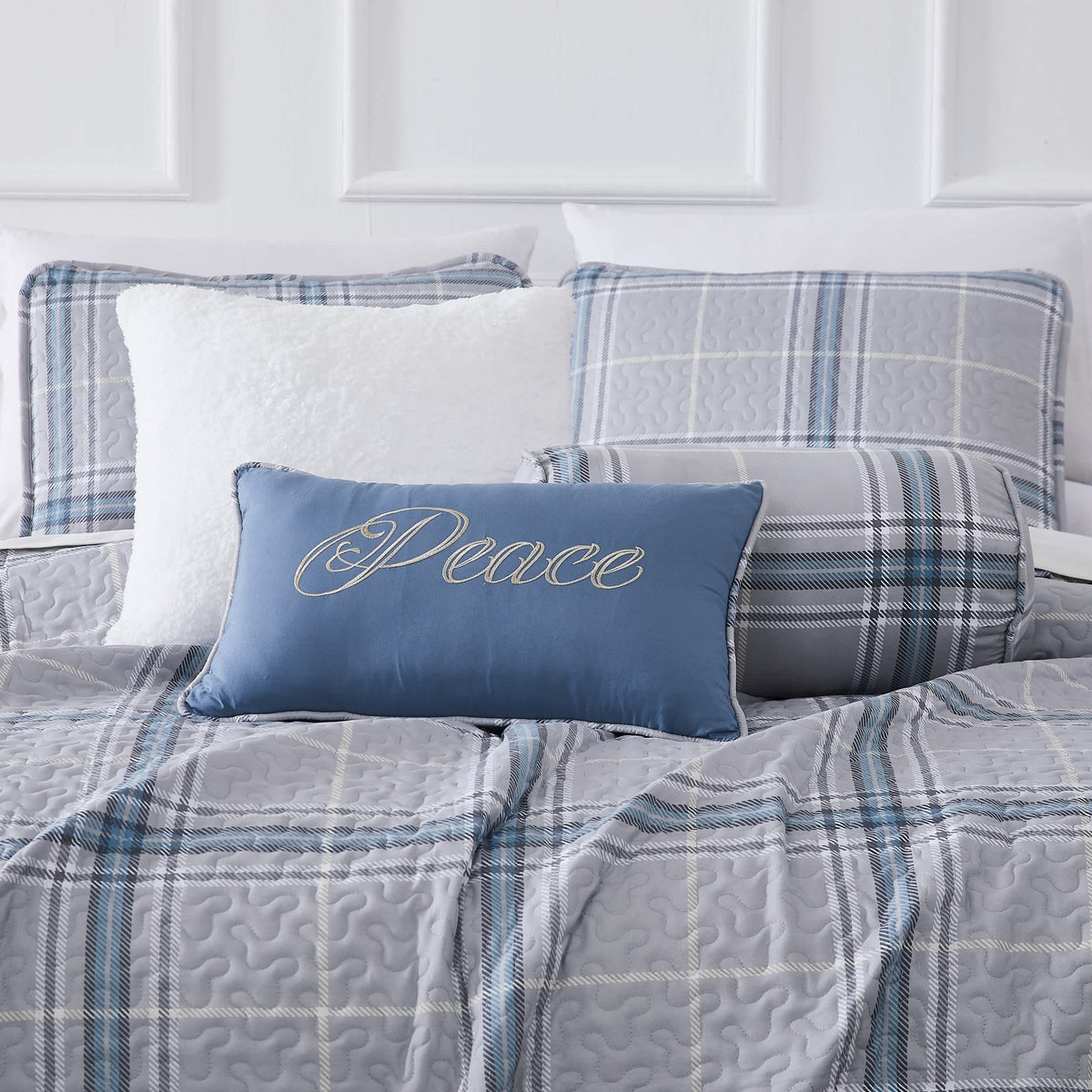 Southshore Fine Linens Vilano Plaid 6PC Quilt Set