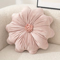 Round Flower Shaped Throw Pillow with Insert 16 Inch Soft Knit Decorative Cushion Machine Washable Zipper for Sofa Bed Car Home Decor 5 Colors
