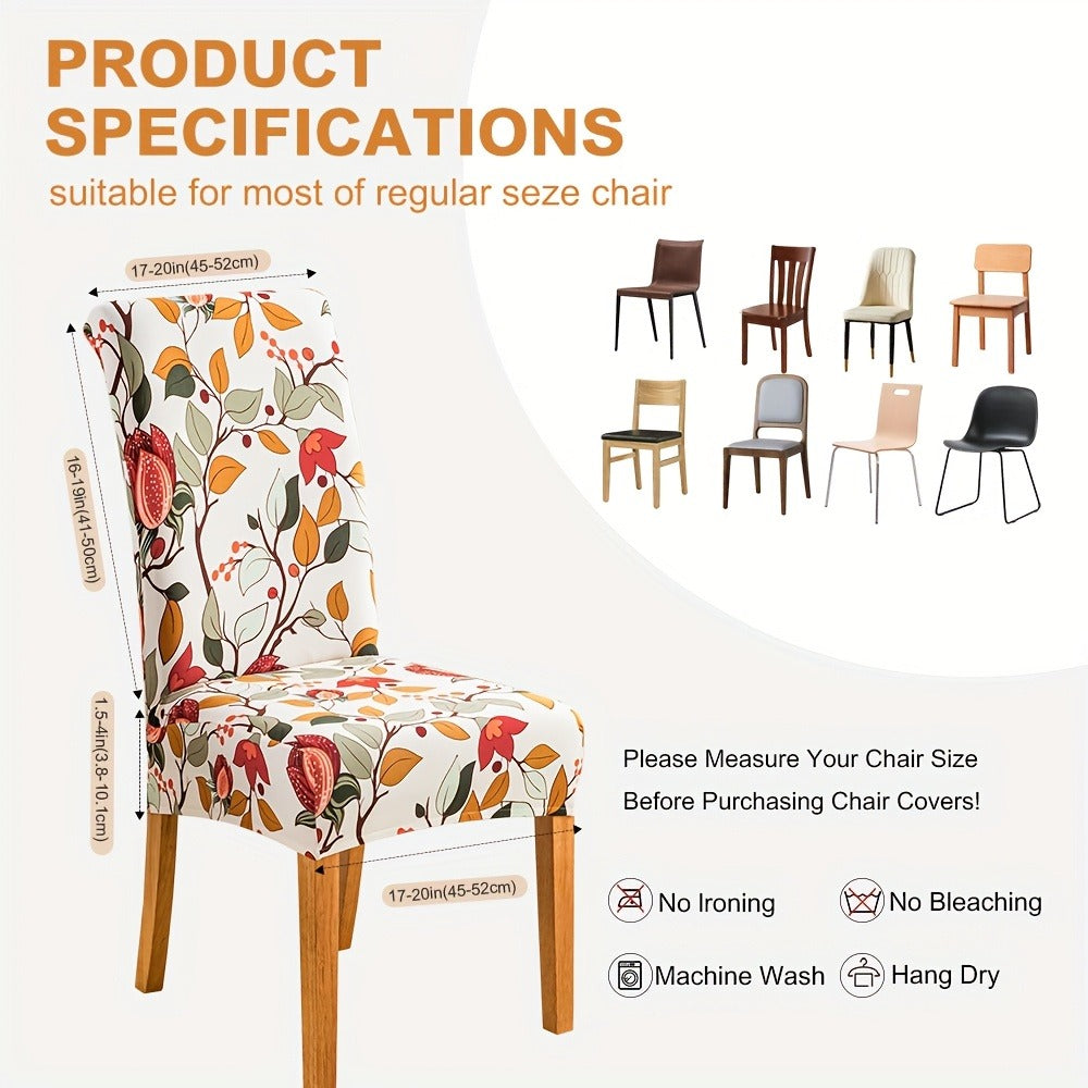 Dining Chair Covers in Ten Patterns with Four- or Six-Piece Set Checkouts for Parsons Chairs