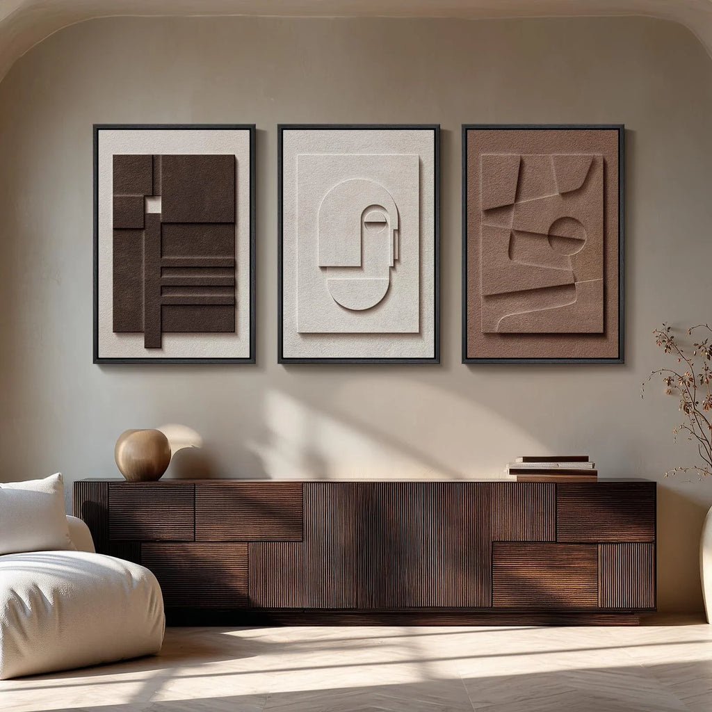 3Pcs Abstract Face Canvas Wall Decor（No Frame）