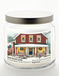 Christmas Farmhouse 12.8 Oz Candle Glass Jar with Brushed Silver Metal Lid