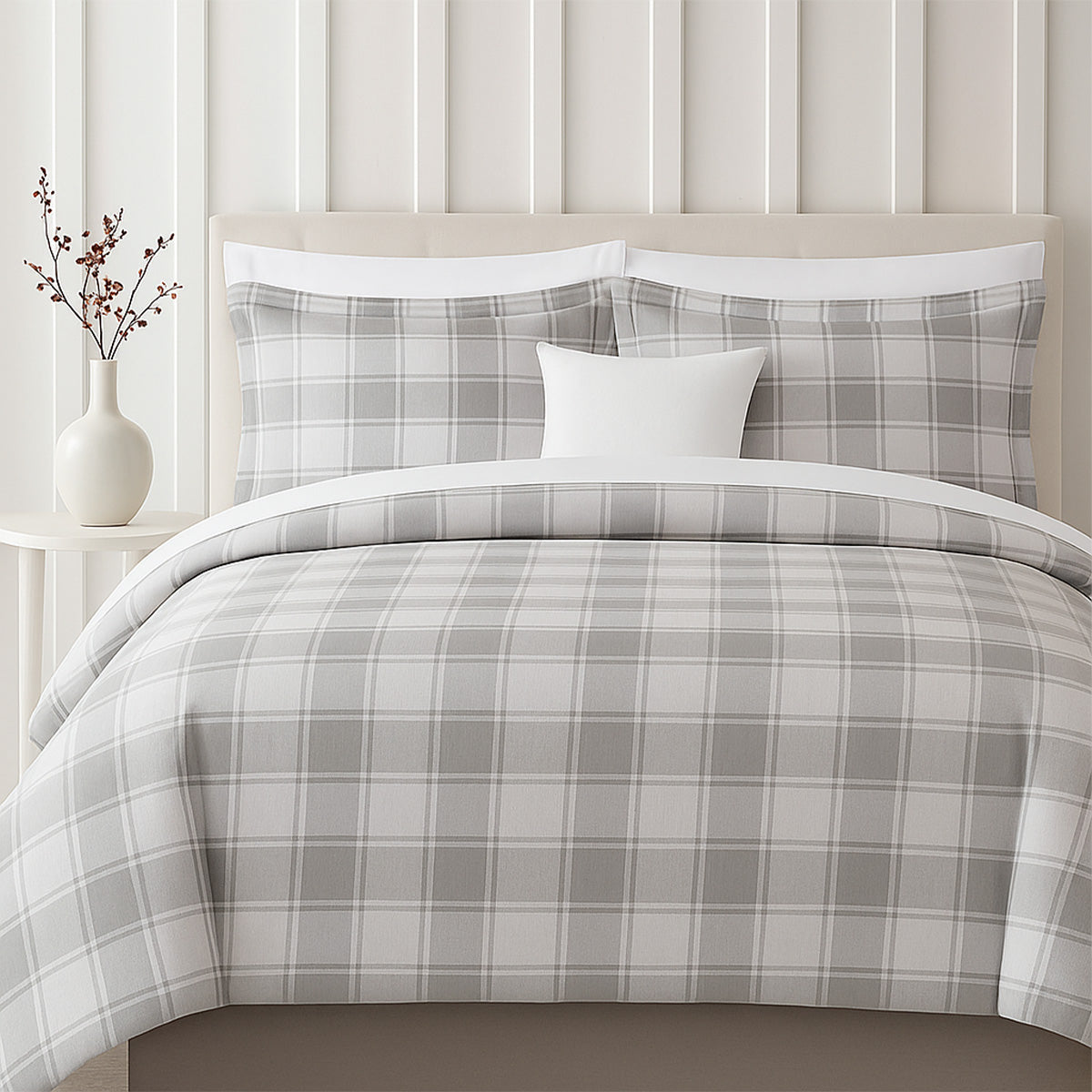 Bibb Home 3-Piece Flannel Duvet Cover Set