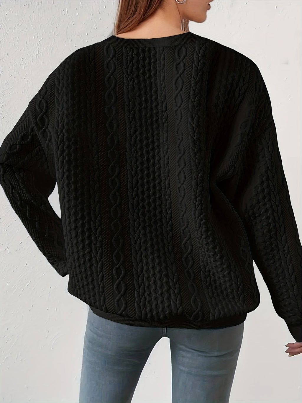 Maisie | Rundhals-Sweatshirt mit Zopfmuster