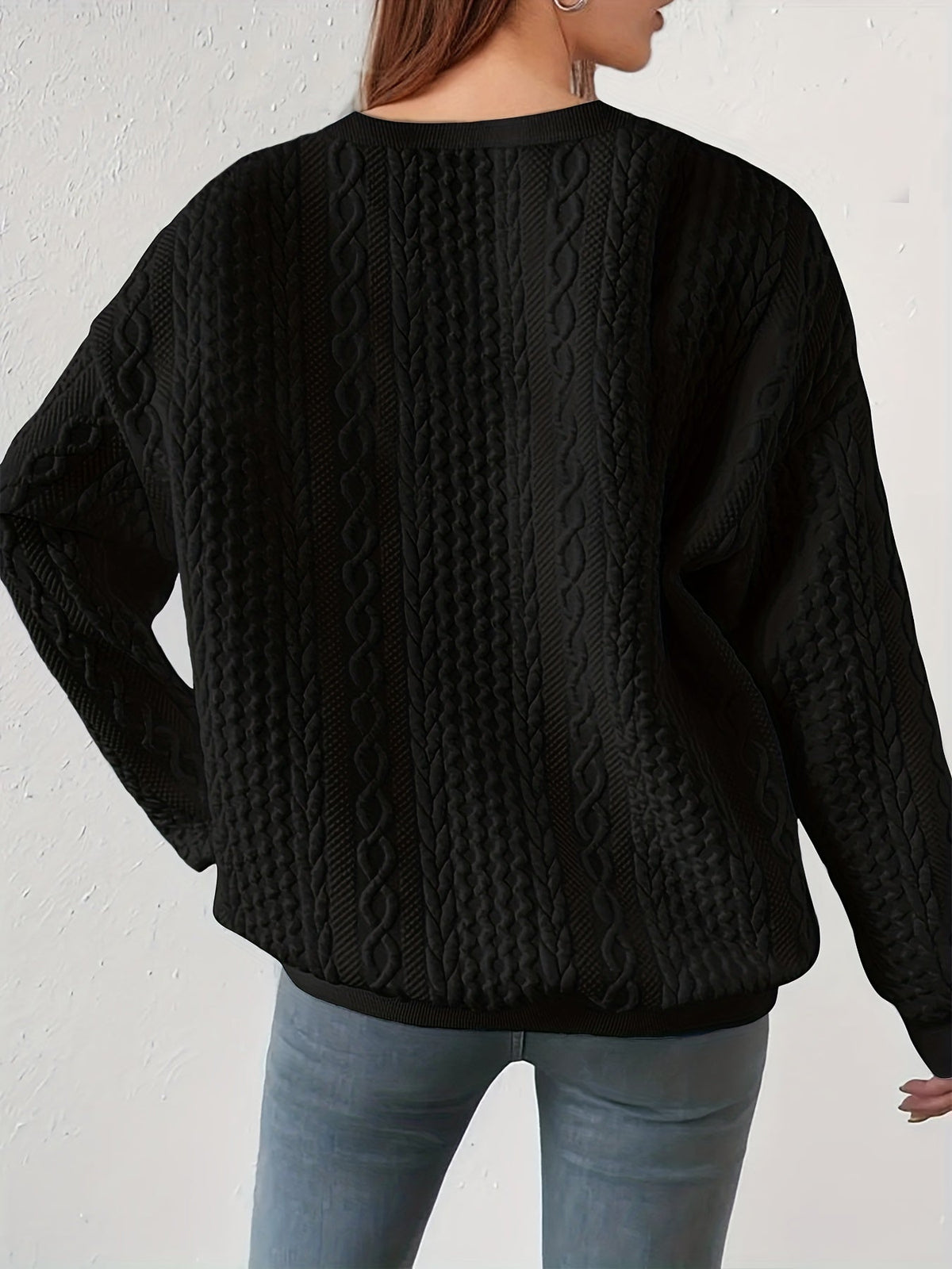 Maisie | Rundhals-Sweatshirt mit Zopfmuster