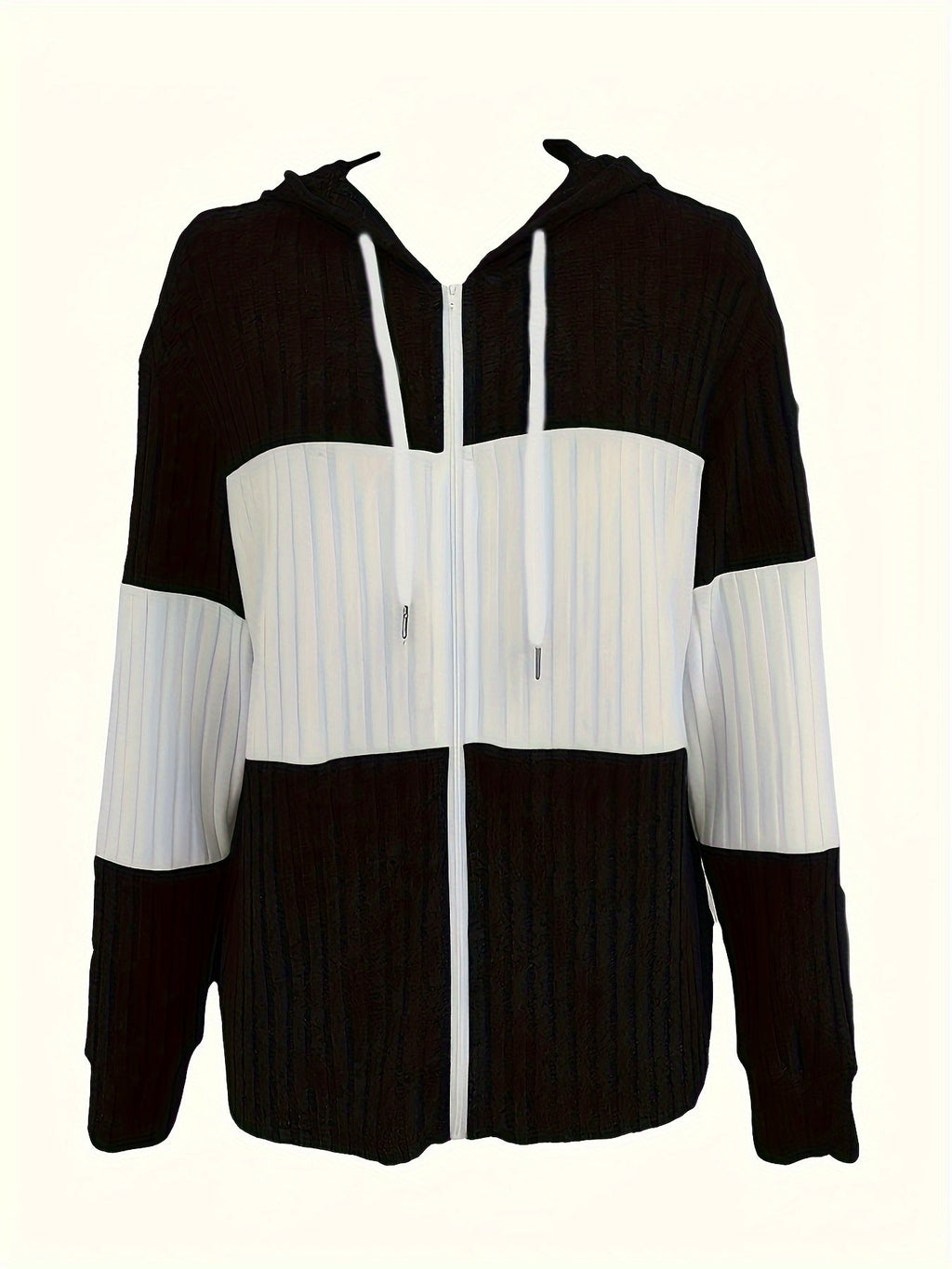 Georgiana | Ribbed Zip-Up Hoodie