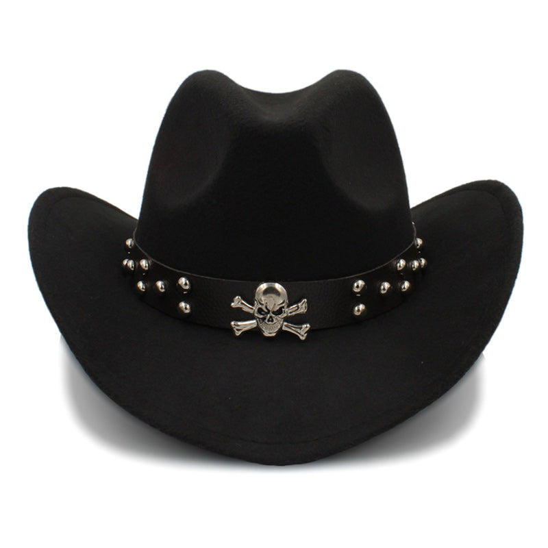 Cowboy Hat with Metal Skull Band