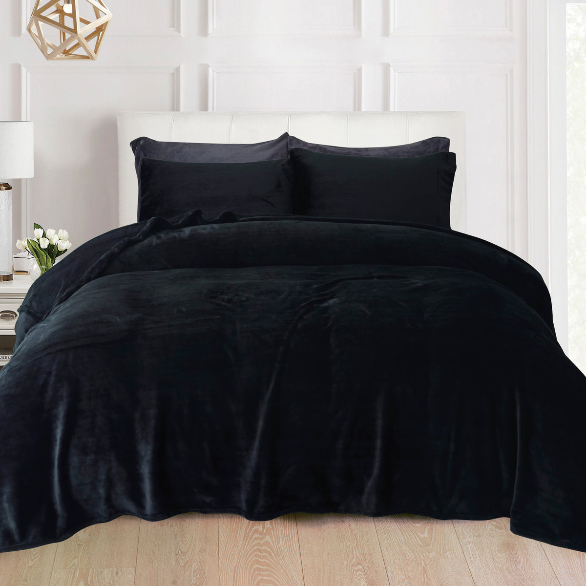 Elegant Comfort 4-Piece Velvet Plush Flannel Sheet Set