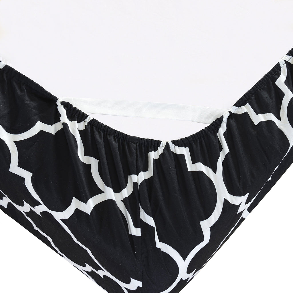 Elegant Comfort 6-Piece Moroccan Trellis Printed Pattern - Soft as a Hotel Premium Quality