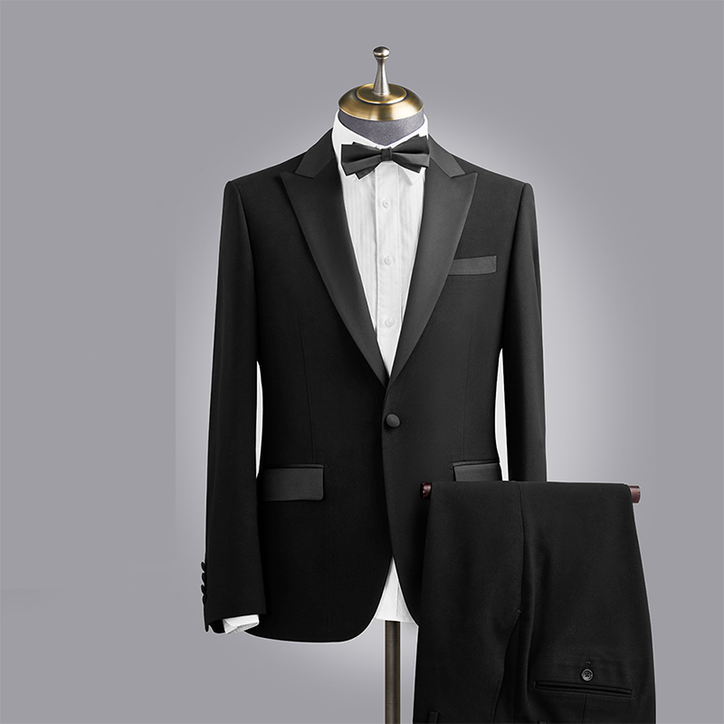 2 Piece Formal Men's Slim Shawl Collar Black Wedding Tuxedo