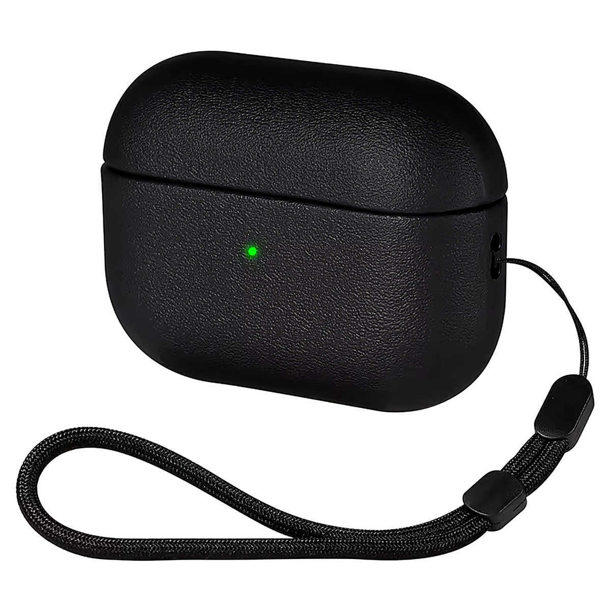 AirPods Pro 3 Case Orange Leather Texture Soft Shockproof Cover + Wrist Strap