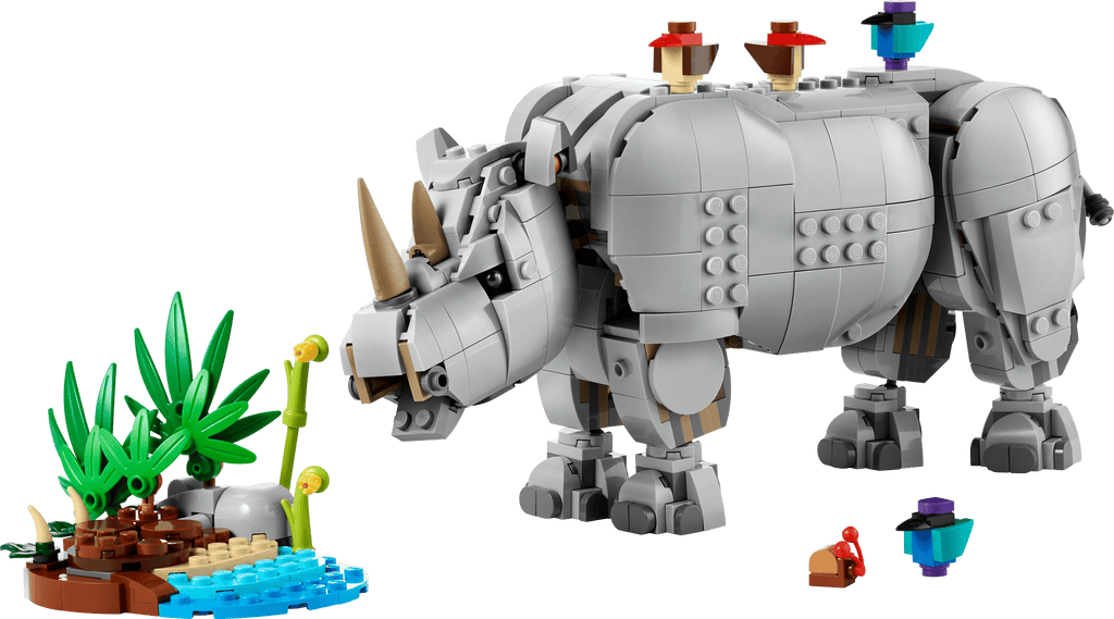 31171 LEGO Animaux sauvages : rhinocéros majestueux avec oiseaux
