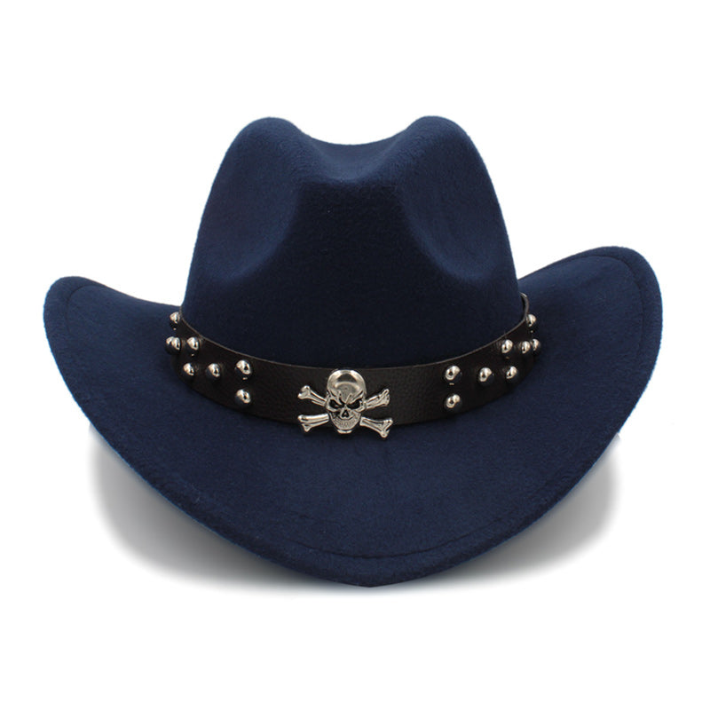 Cowboy Hat with Metal Skull Band