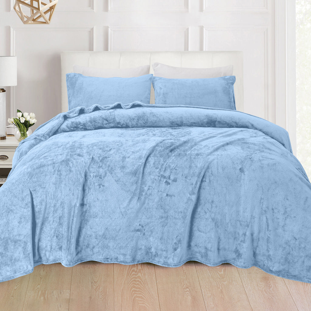 Elegant Comfort 4-Piece Velvet Plush Flannel Sheet Set