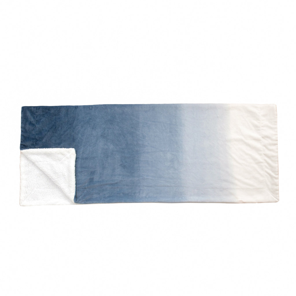 Elegant Comfort Ombre Printed - Sherpa Backed Plush Throw Blankets - 50 x 60 inches